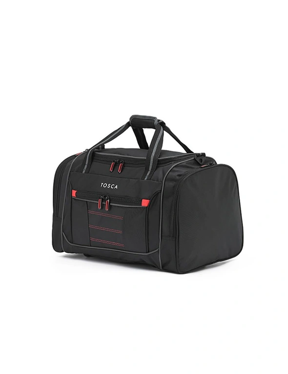 Tosca Small Duffle/Weekender Multi Purpose Tote Bag 30x48x30cm - Black/Red, hi-res image number null
