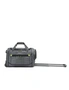 Tosca Small 48cm Duffle Bag Travel Luggage Trolley w/ Roller Wheels Grey/Lime, hi-res