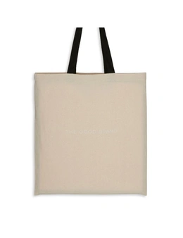 The Good Brand Cotton Logo Tote Hand Carry Shoulder Bag w/ Straps Reusable Ecru