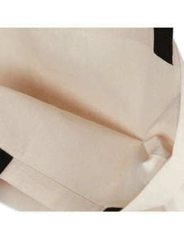 The Good Brand Cotton Logo Tote Hand Carry Shoulder Bag w/ Straps Reusable Ecru