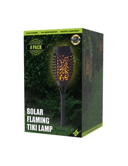 4pc 25th Hour Solar Flaming Tiki Outdoor Lamp 51cm