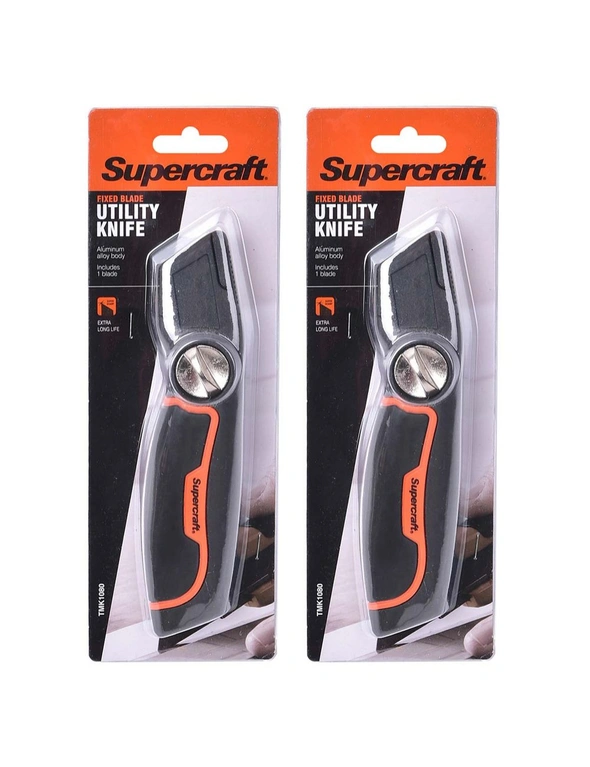 2x Supercraft Fixed Blade Multipurpose Precision Utility Knife/Box Cutter Set, hi-res image number null