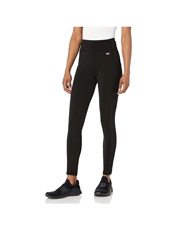 Tommy Hilfiger Size M Womens High Rise Full Length Sport Legging w/Pocket Black, hi-res image number null