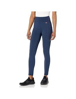 Tommy Hilfiger Size L Womens High Rise Full Length Sport Legging w/Pocket Navy