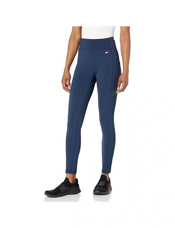 Tommy Hilfiger Size M Womens High Rise Full Length Sport Legging w/Pocket Navy, hi-res image number null