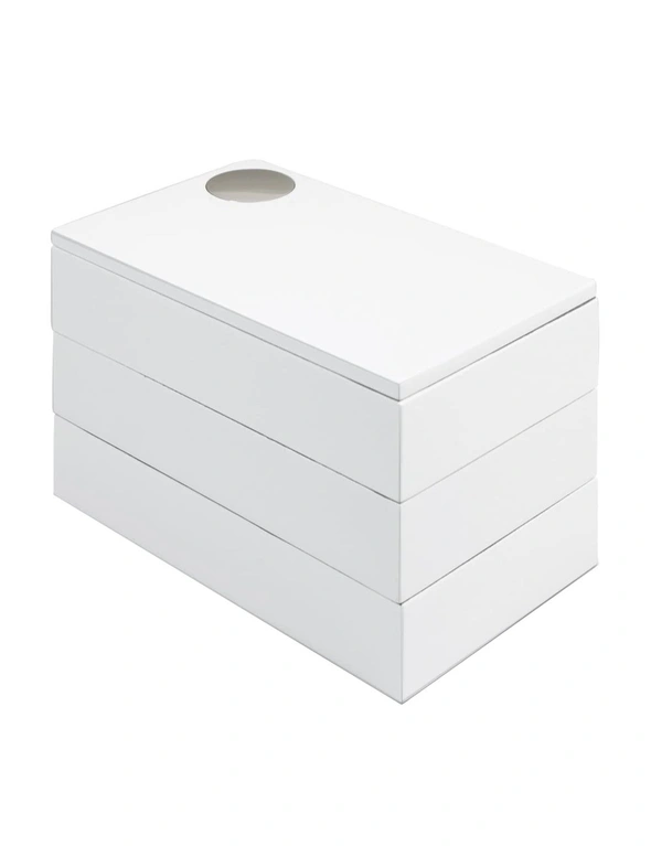 Umbra Spindle Jewelry Organiser Ring/Earring/Watch Storage Box White 19x12x13cm, hi-res image number null