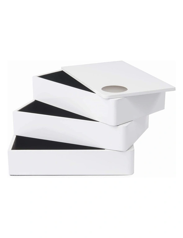 Umbra Spindle Jewelry Organiser Ring/Earring/Watch Storage Box White 19x12x13cm, hi-res image number null