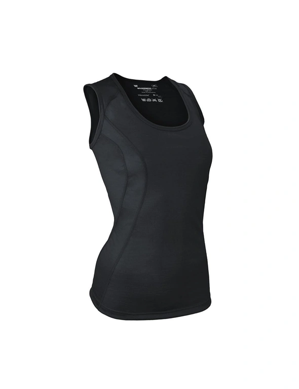Wilderness Womens Singlet Size 16 Thermal Activewear Black, hi-res image number null