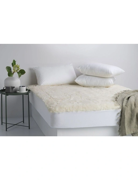 Jason Queen Bed Reversible Fitted Underlays Australian Wool 550GSM 152x203cm WHT, hi-res image number null