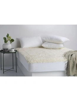 Jason Queen Bed Reversible Fitted Underlays Australian Wool 550GSM 152x203cm WHT