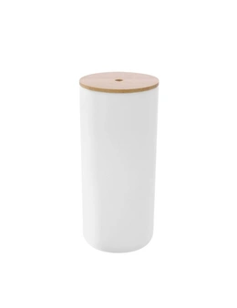 2x Box Sweden Bano Toilet Brush/Holder Bamboo Top 10.5x10.5x35cm Cleaner White