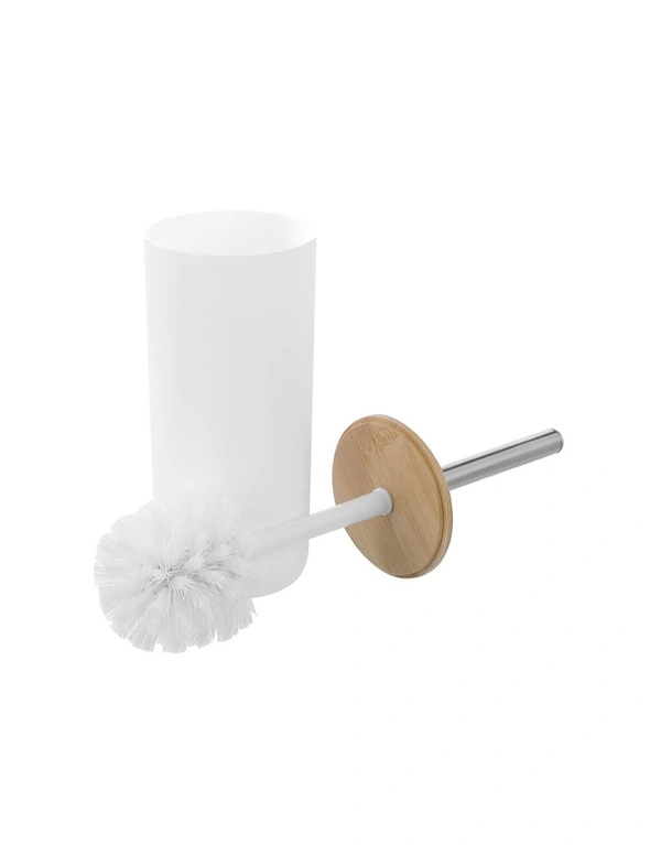 2x Box Sweden Bano Toilet Brush/Holder Bamboo Top 10.5x10.5x35cm Cleaner White, hi-res image number null