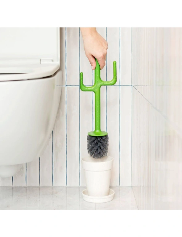 Vigar Cactus Toilet/Bathroom Set Tissue Paper Roll Holder Organiser w/ Brush, hi-res image number null
