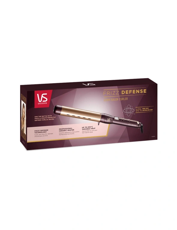 VS Sassoon Frizz Defense 32mm Salon Electric Barrel Hair Curler/Styler Brown, hi-res image number null