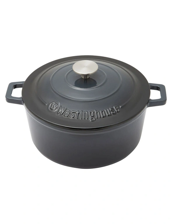 Westinghouse 5L 25cm Round Cast Iron Pot Ombre Grey, hi-res image number null