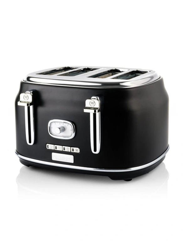 Westinghouse Retro Series 1750W Electric 4 Slice Toaster w/Warming Rack Black, hi-res image number null