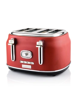 Westinghouse Retro Series 1750W Electric 4 Slice Toaster w/Warming Rack Red