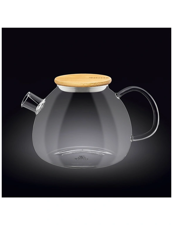Wilmax England 1200ml Stovetop-Safe Thermo Glass Tea Pot w/ Lid Glassware Clear, hi-res image number null