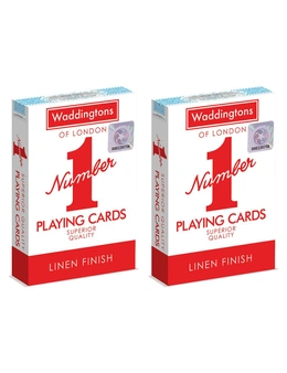 2PK Waddingtons Blue & Red Traditional/Classic Playing Cards Deck Assorted 5y+