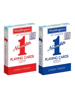 2PK Waddingtons Blue & Red Traditional/Classic Playing Cards Deck Assorted 5y+