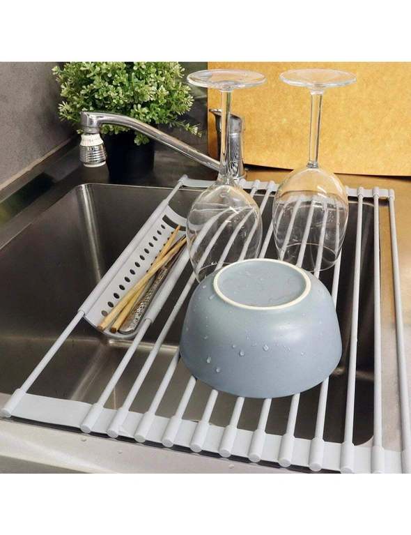 White Magic Over-The-Sink Dish Drying Rack & Cutlery Drainer