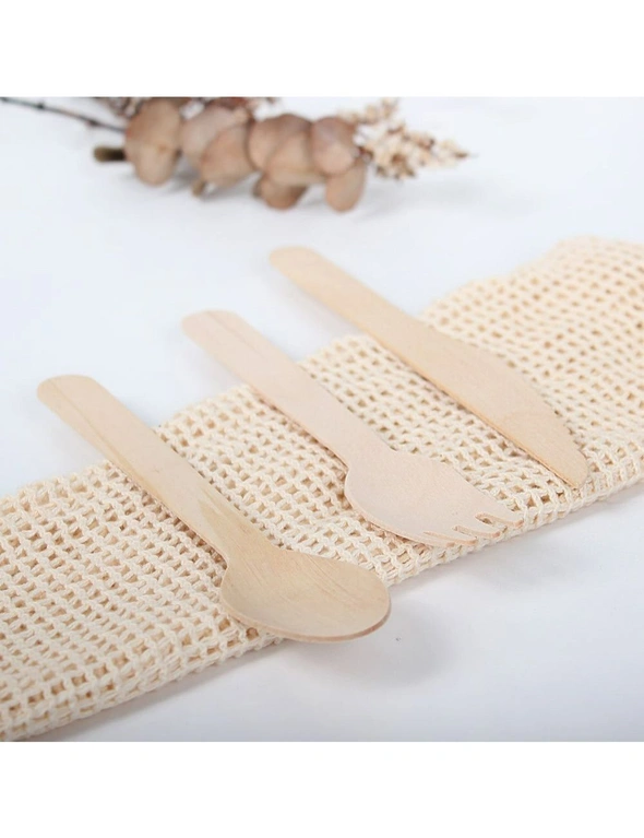 5x 18pc Eco Basics 16.5cm Biodegradable Birchwood Knife Disposable Cutlery Brown, hi-res image number null