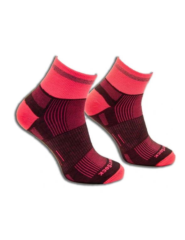 Wrightsock Eco Run Reflective Grey/Pink Socks M AU 4-7.5 Mens/6.5-9 Womens, hi-res image number null