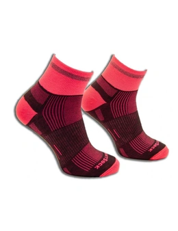 Wrightsock Eco Run Reflective Grey/Pink Socks M AU 4-7.5 Mens/6.5-9 Womens