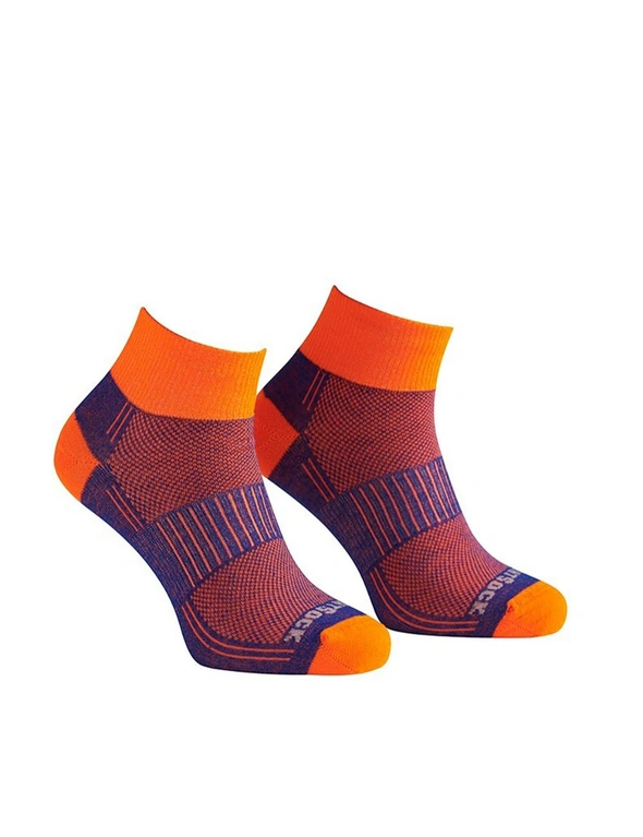 Wrightsock Coolmesh II Quarter Royal/Orange Socks L AU 8-11.5 Mens/9.5-11 Womens, hi-res image number null