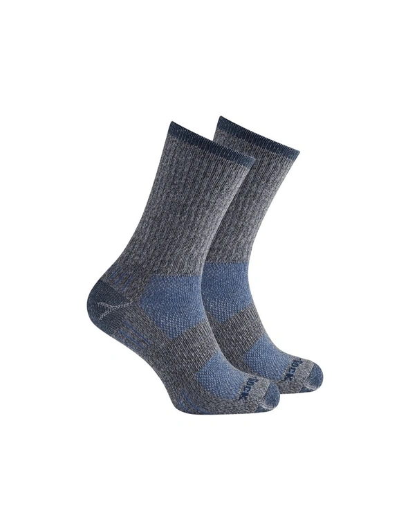 Wrightsock Silver Escape Crew Ash Twist/Blue Socks M AU 4-7.5 Mens/6.5-9 Womens, hi-res image number null