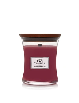 WoodWick Wild Berry & Beets Scented Crafted Candle Glass Jar Wax w/ Lid Medium
