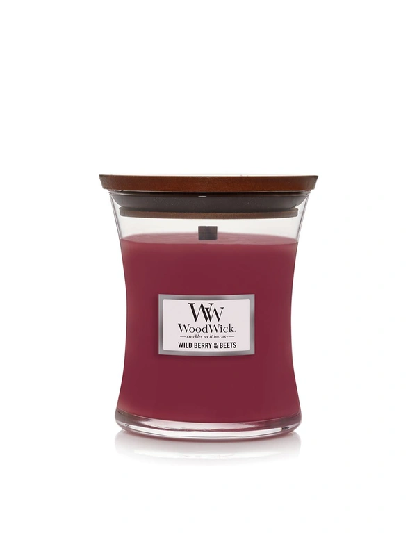 WoodWick Wild Berry & Beets Scented Crafted Candle Glass Jar Wax w/ Lid Medium, hi-res image number null