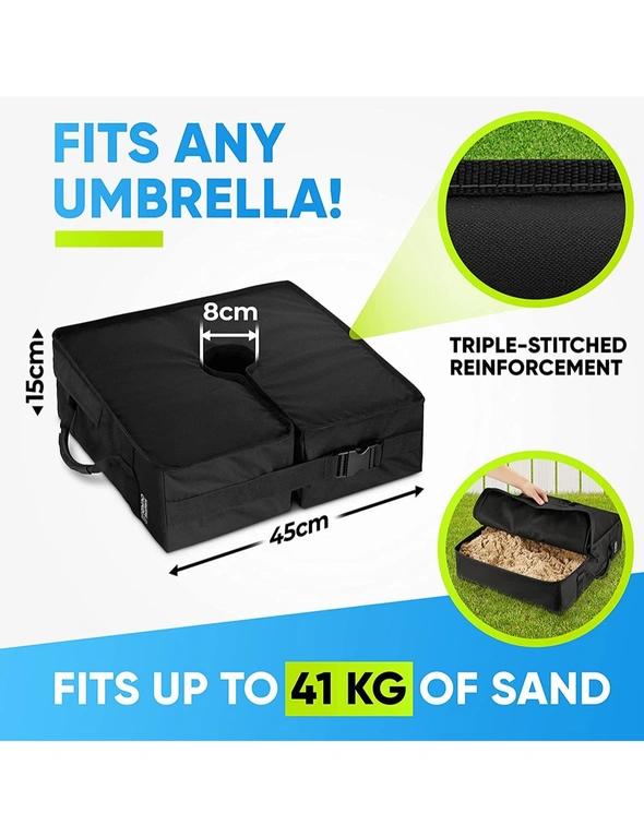 Rhino Basemate Slot Opening Umbrella Weighted Sandbag Support Base 18" Black, hi-res image number null