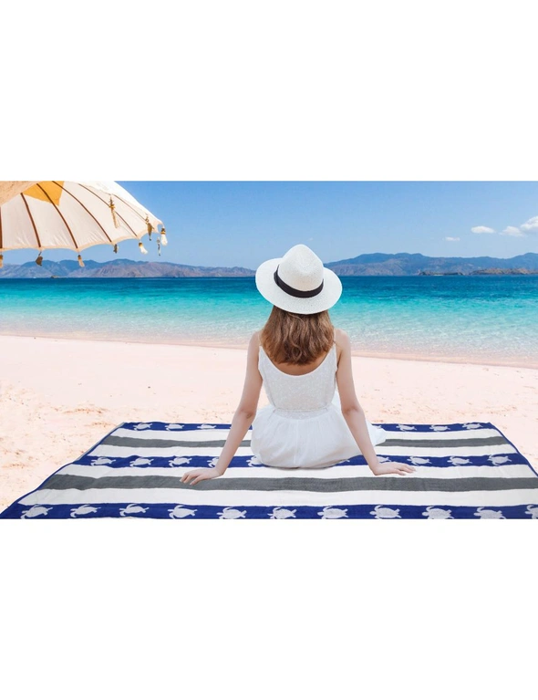 Ramesses Large Egyptian Cotton Jacquard Terry Toweling Beach Towel, hi-res image number null