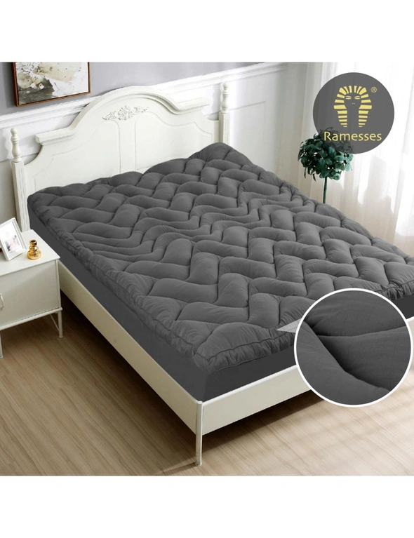 Ramesses 1000GSM Charcoal Mattress Topper, hi-res image number null