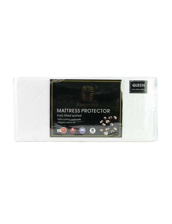 Ramesses Egyptian Cotton Cover And Fill Fitted Mattress Protector, hi-res image number null