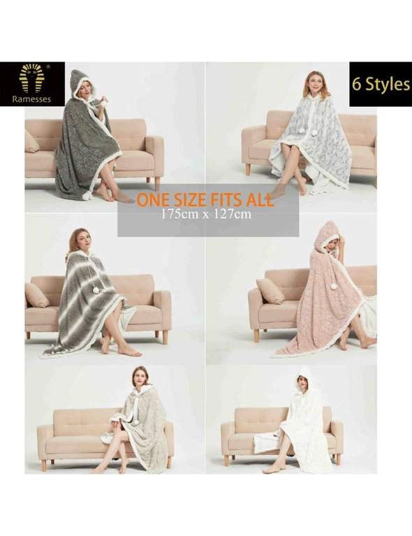 Ramesses Faux Fur Hooded Blanket, hi-res image number null