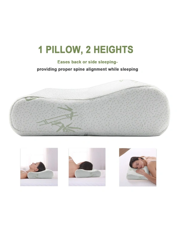 Ramesses Cooling Bamboo Memory Foam Contour Pillow Single Pack, hi-res image number null