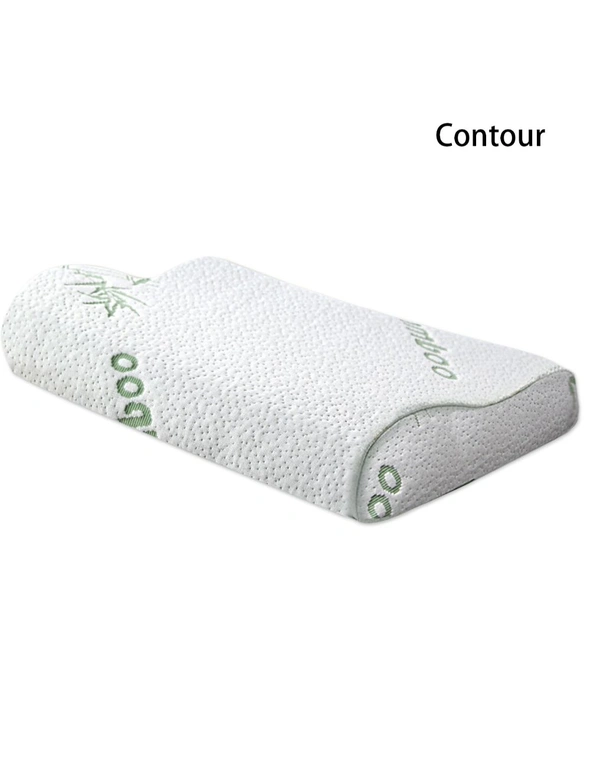 Ramesses Cooling Bamboo Memory Foam Contour Pillow Twin Pack X2, hi-res image number null