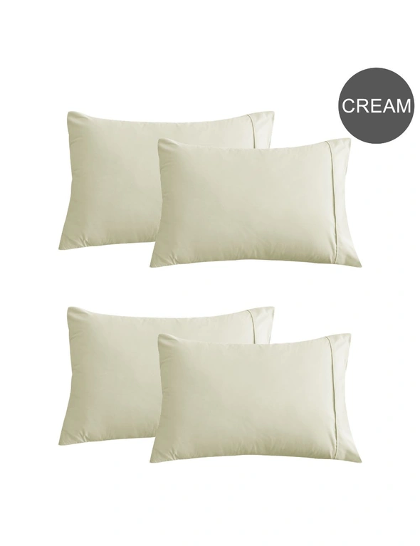 Kingdom 4pcs Classic Percale Easy Care Standard Pillowcases, hi-res image number null