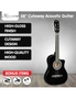 Karrera 38in Acoustic Guitar with Pick Guard Steel String Bag - Black, hi-res