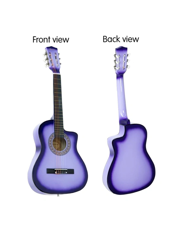 38in Cutaway Acoustic Guitar with guitar bag - Purple Burst, hi-res image number null
