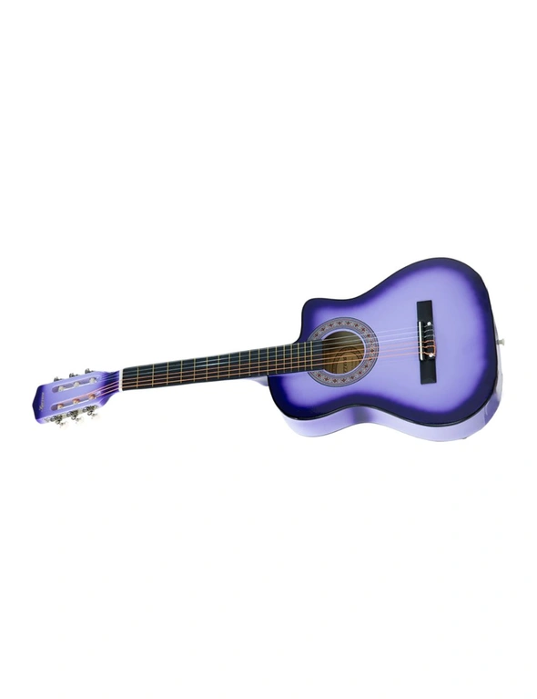 38in Cutaway Acoustic Guitar with guitar bag - Purple Burst, hi-res image number null