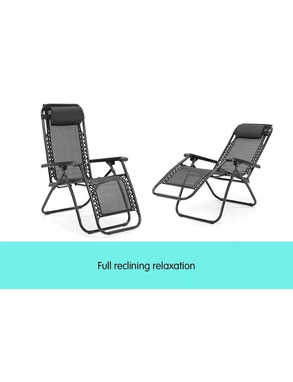 Zero Gravity Reclining Deck Chair - Black, hi-res image number null
