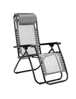 Zero Gravity Reclining Deck Chair - Grey