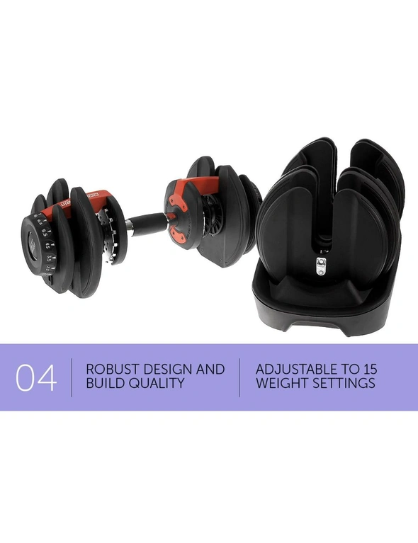 48kg Powertrain Adjustable Dumbbell Home Gym Set, hi-res image number null