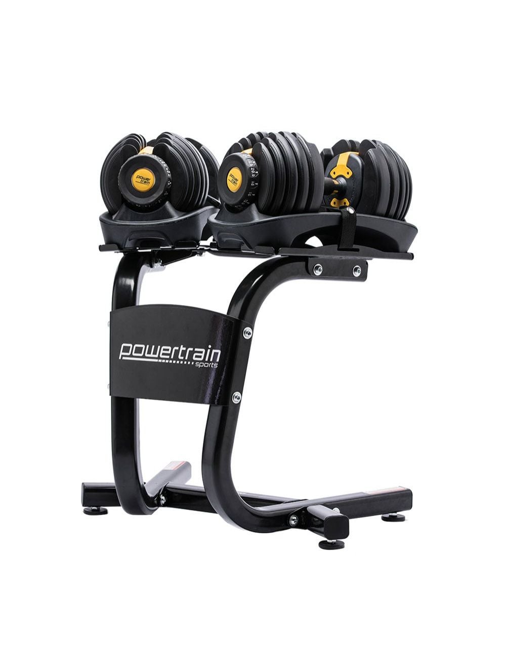 48KG Powertrain Adjustable Dumbbell Set With Stand - Gold | Crossroads