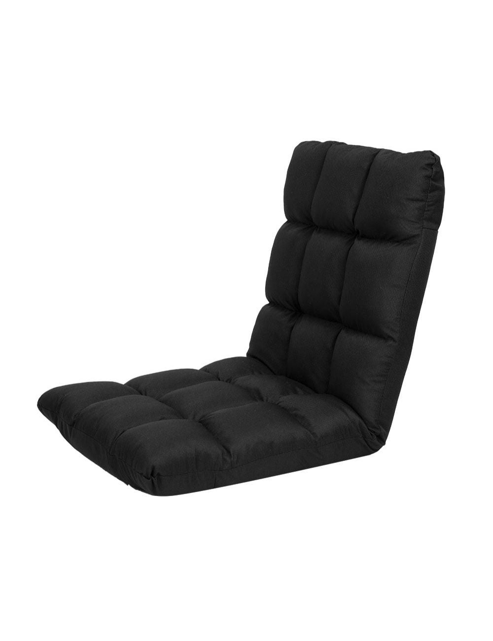 Adjustable Floor Gaming Lounge Linen Chair 99x41x12cm Black | Crossroads