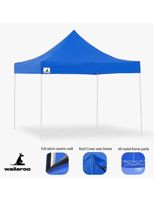 Gazebo Tent Marquee 3x3 PopUp Outdoor Wallaroo - Blue, hi-res image number null