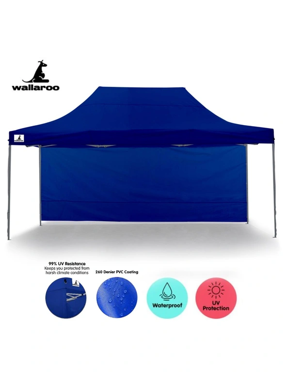 Gazebo Tent Marquee 3x4.5m PopUp Outdoor Wallaroo Blue, hi-res image number null